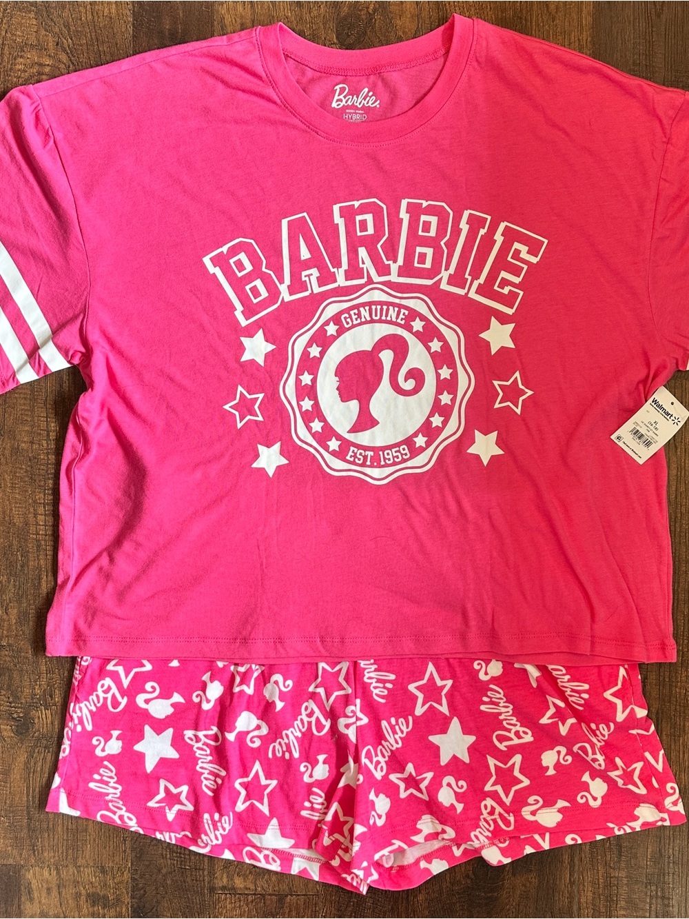 Mattel Barbie Bright Pink Short Sleeve Pajama Set